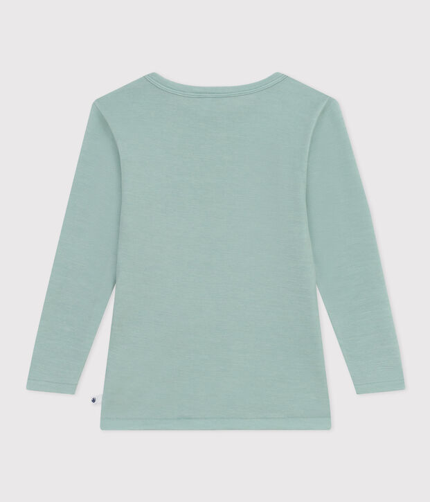 Lang&auml;rmeliges T-Shirt aus Wolle und Baumwolle gr&uuml;n