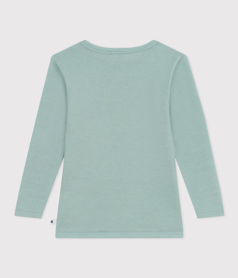 Lang&auml;rmeliges T-Shirt aus Wolle und Baumwolle gr&uuml;n