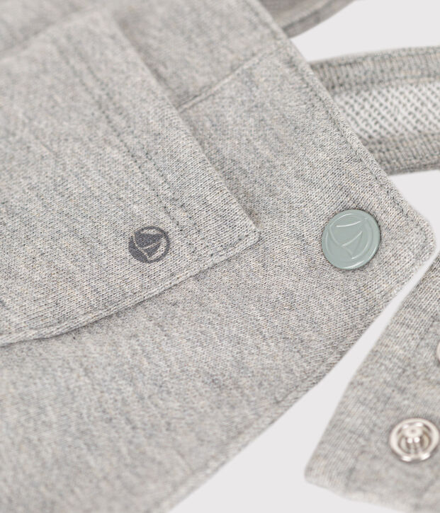 Lange Baby-Latzhose aus Molton grau