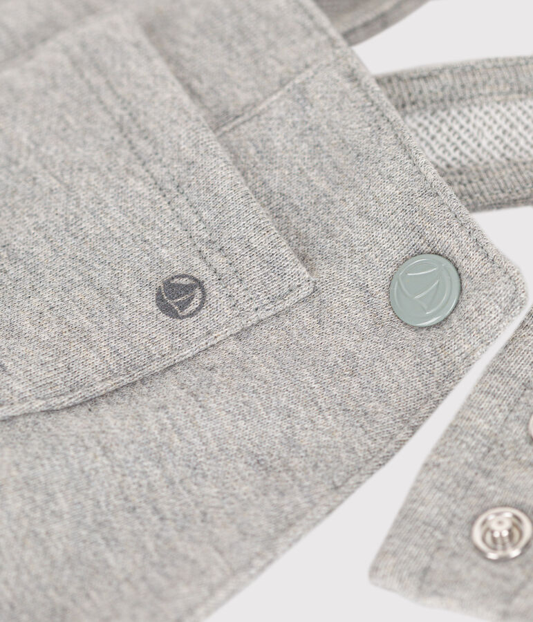 Lange Baby-Latzhose aus Molton grau