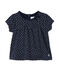 Bedrucktes Baby-Mädchen-T-Shirt blau SMOKING/weiss LAIT