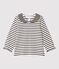 Langärmelige Baby-Bluse aus Baumwolle. weiss MARSHMALLOW/blau SMOKING