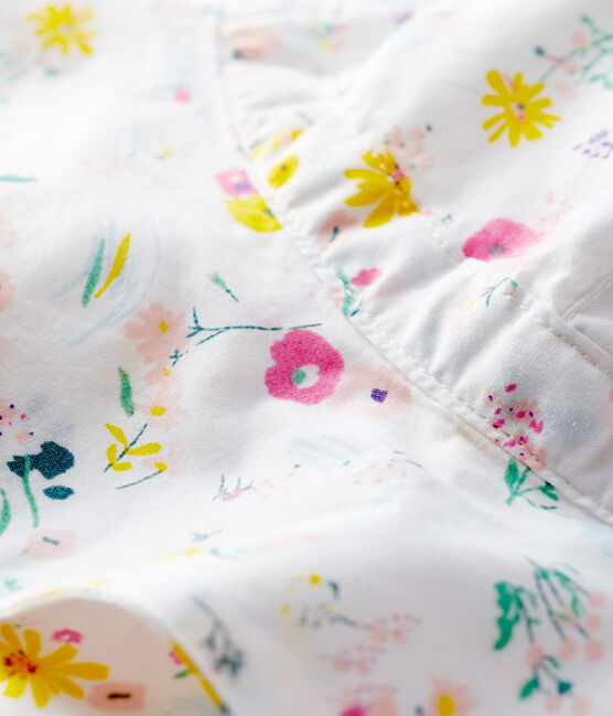 Baby-Sonnenhut aus Popeline mit Blumenmuster für Mädchen variante 1