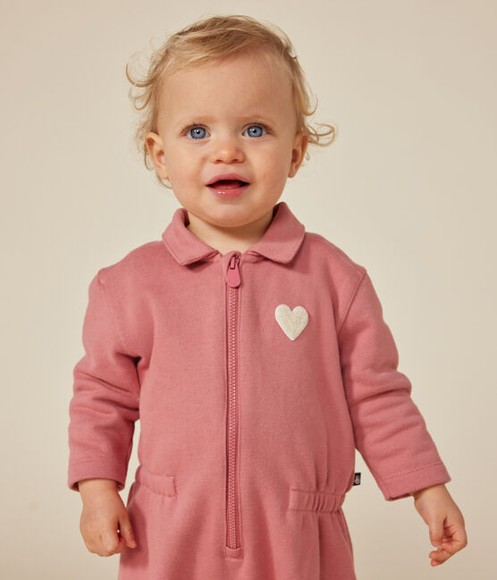 Langer Baby-Overall aus Molton rosa ROSEWOOD