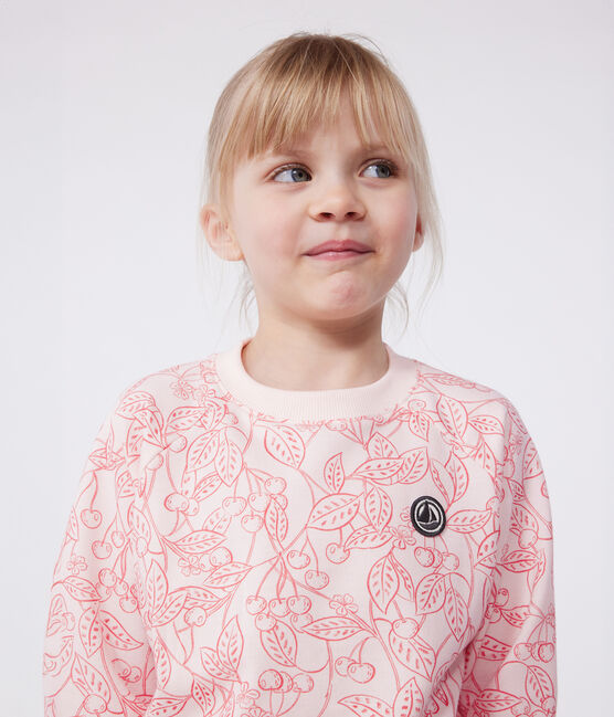 Kinder-Sweatshirt aus bedruckter Baumwolle rosa FLEUR/ SPI