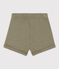 Baby-Shorts aus einfarbigem geflammtem Jersey grün MARECAGE