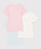 Set kurz&auml;rmelige Kinder-T-Shirts aus Baumwolle mit Herzmotiv vielfarbig