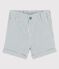 Gestreifte Baby-Shorts aus Seersucker blau BRUT/weiss MARSHMALLOW