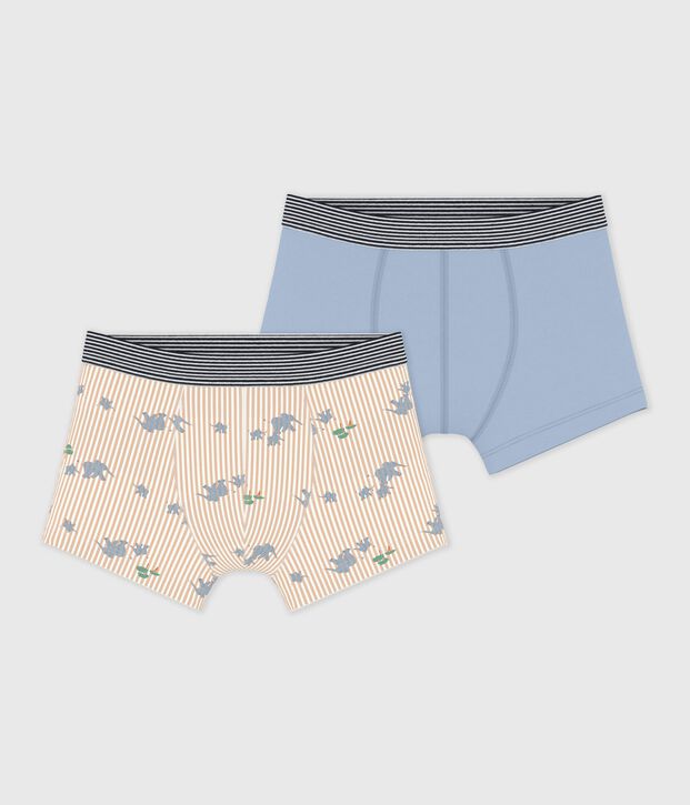 Set Kinder-Boxershorts aus Baumwolle mit Elefanten vielfarbig