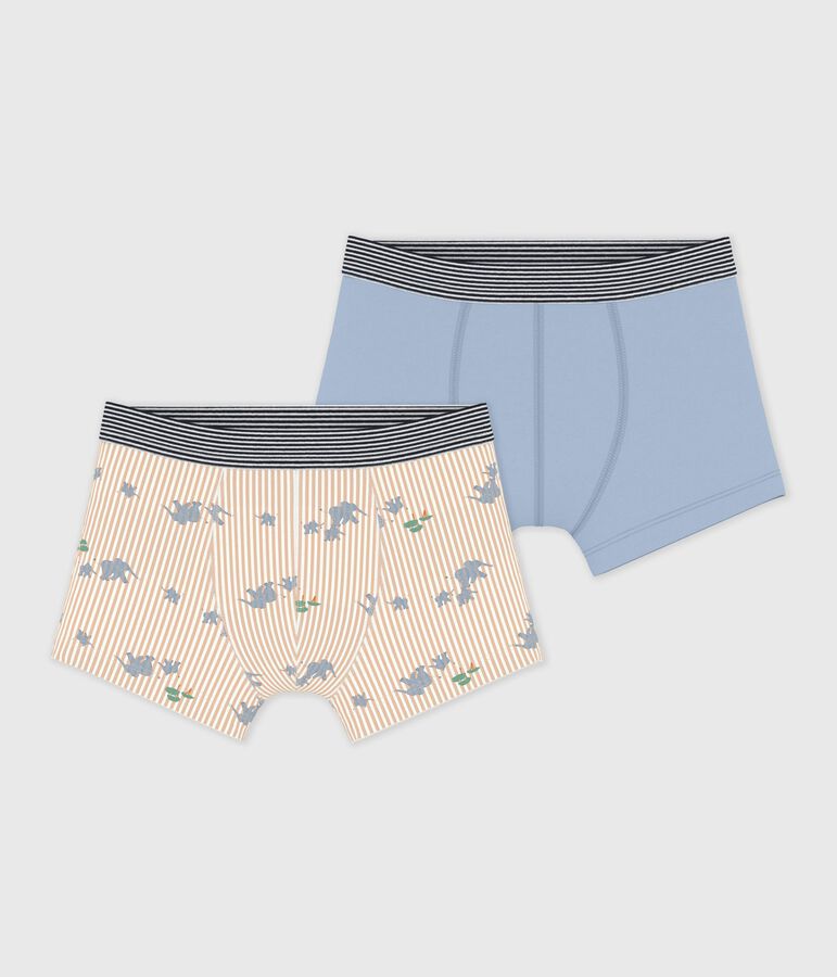 Set Kinder-Boxershorts aus Baumwolle mit Elefanten vielfarbig