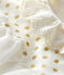 Baby-Bodykleid aus Baumwollleinen für Mädchen weiss MARSHMALLOW/gelb OR