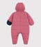 Baby-Schneeanzug aus einfarbigem Polyester rosa
