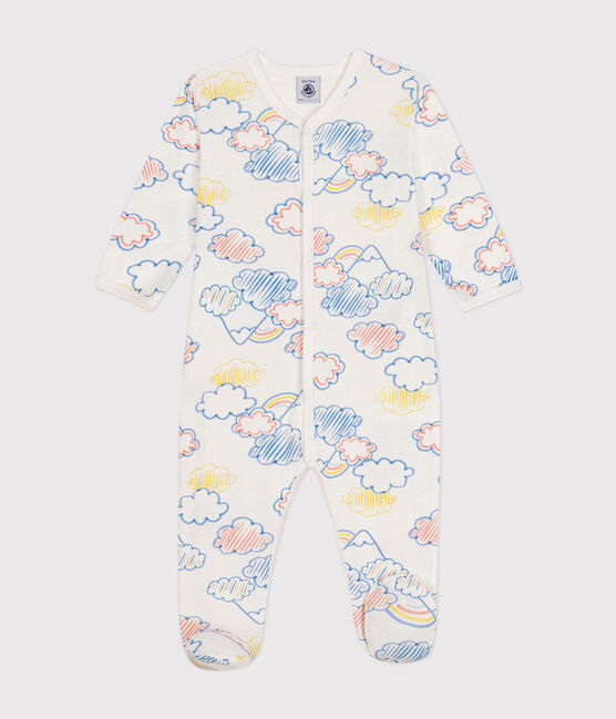 Baby-Pyjama aus Baumwolle mit Regenbogen-Printmotiv weiss MARSHMALLOW/weiss MULTICO