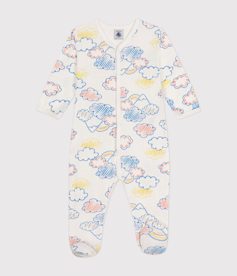 Baby-Pyjama aus Baumwolle mit Regenbogen-Printmotiv weiss/vielfarbig