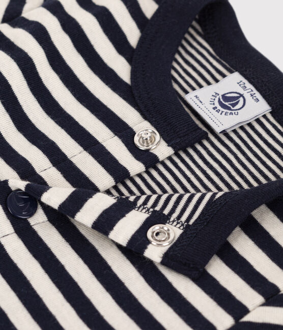 Baby-Cardigan aus gestreiftem Doppeljersey blau SMOKING/ AVALANCHE