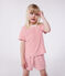 Kinder-Kurzpyjama aus Baumwolle mit Streifen rot MARSHMALLOW/ SPI