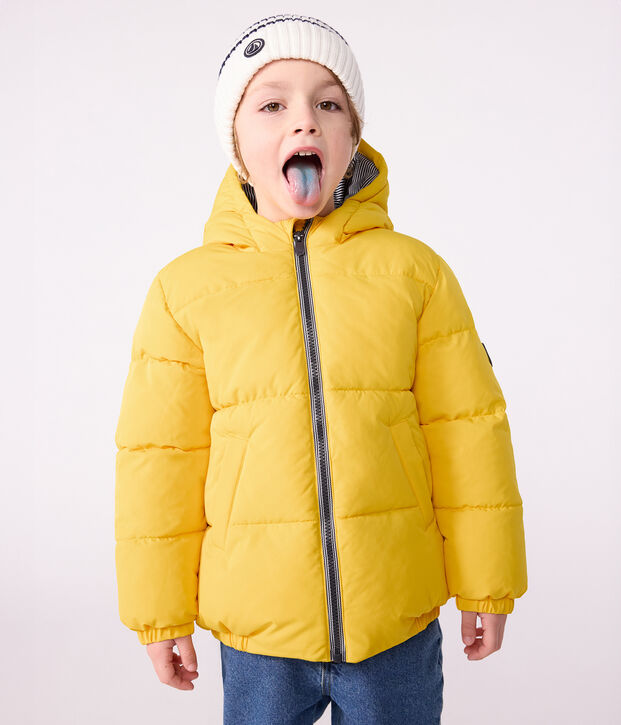 Einfarbige Kinder-Winterjacke gelb
