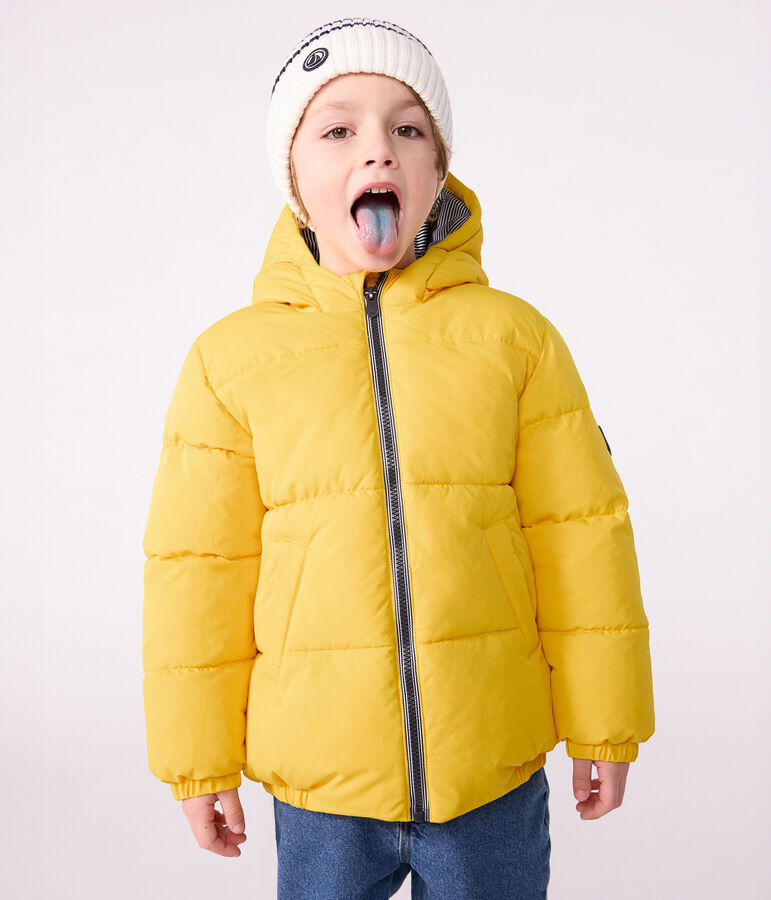 Einfarbige Kinder-Winterjacke gelb