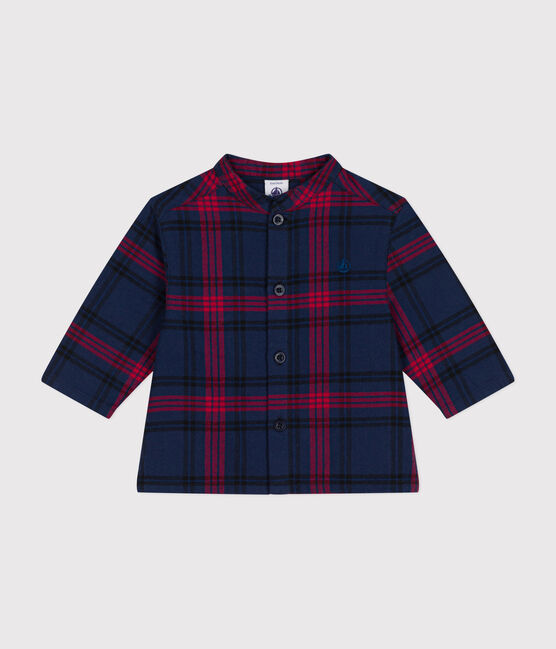 Kariertes Babyhemd aus Flanell blau SMOKING/weiss MULTICO