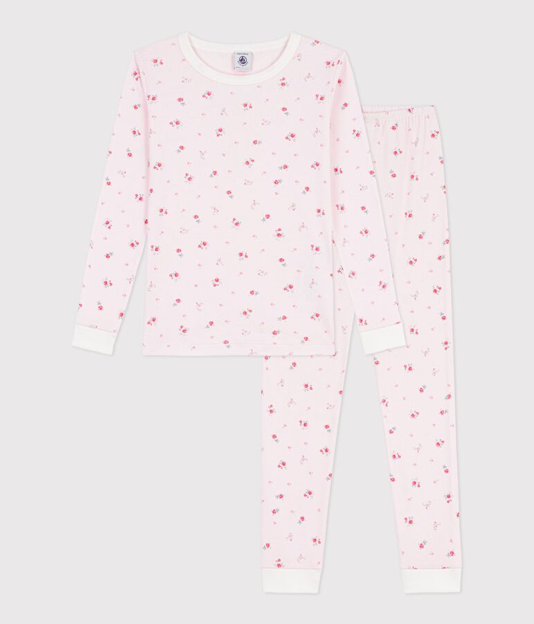 Eng anliegender Kinder-Pyjama aus Baumwolle mit Blumenmotiv rosa BARELY/ MULTICO