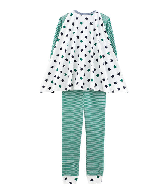 Langer Jungen Overall weiss MARSHMALLOW/weiss MULTICO