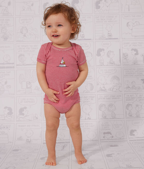 3er-Set kurzärmelige Baby-Bodys Petit Bateau X Snoopy aus Baumwolle variante 1