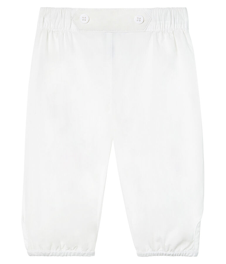 Einfarbige Baby-Festtagshose aus Popeline f&uuml;r Jungen weiss