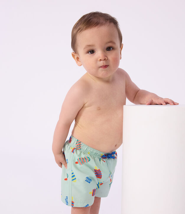 Baby-Badeshorts mit Eismotiven blau/vielfarbig
