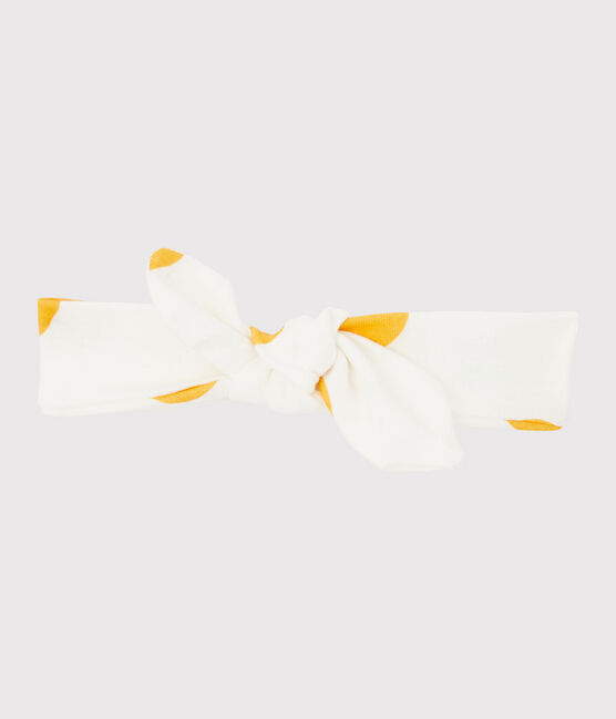 Kinder-Stirnband für Mädchen weiss MARSHMALLOW/gelb BOUDOR
