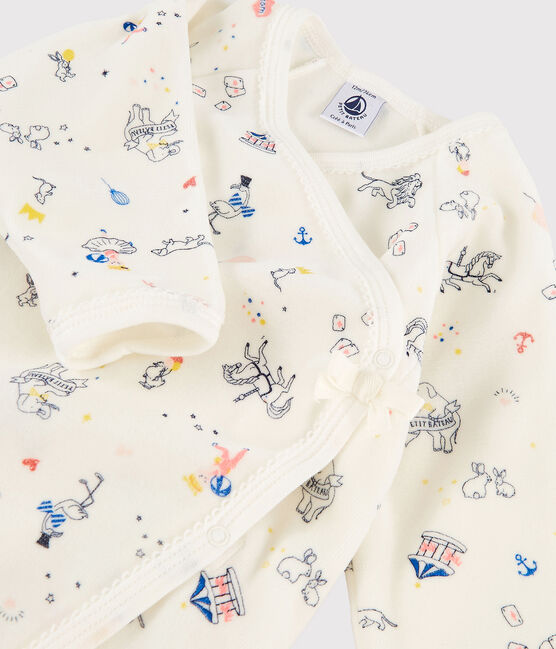 Baby-Strampler aus Nicki für Mädchen weiss MARSHMALLOW/weiss MULTICO