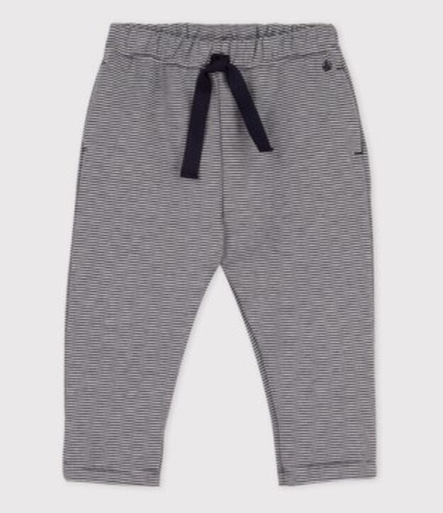 Gestreifte Baby-Hose aus dickem Jersey blau/weiss