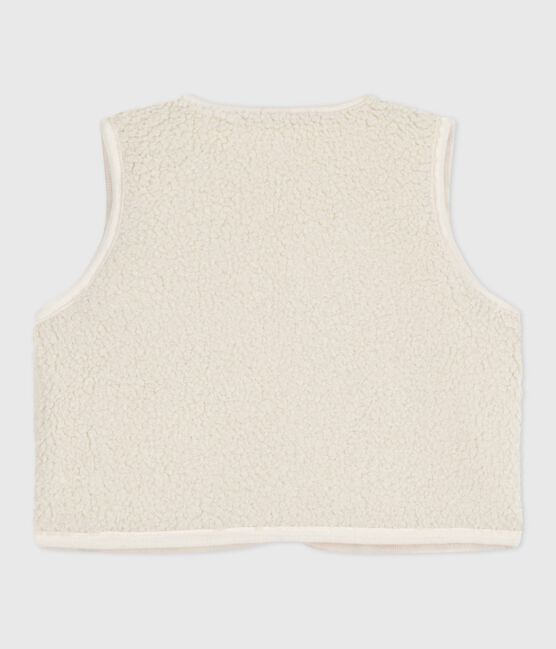 Baby-Weste aus Baumwoll-Popeline und Sherpa mit Muster MILK/ MULTICO