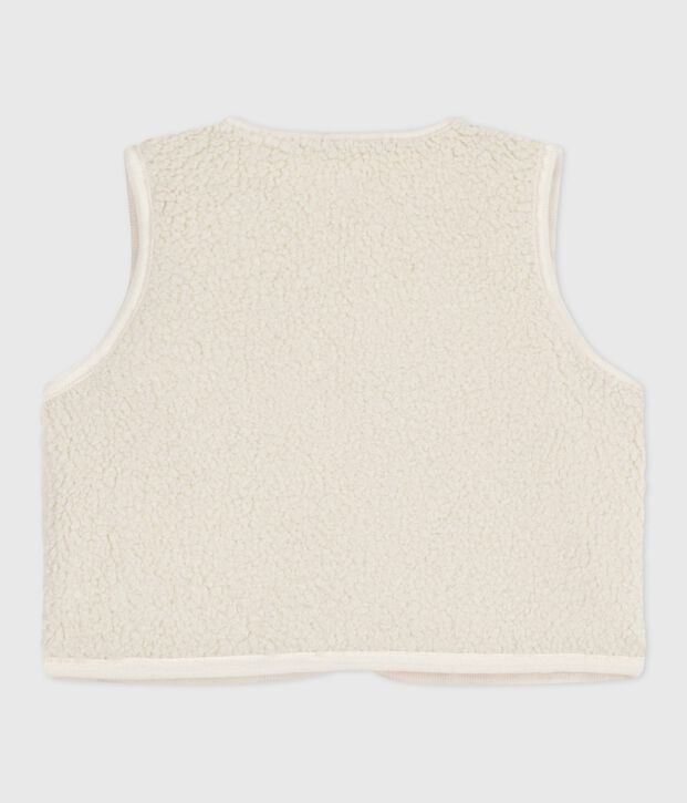 Baby-Weste aus Baumwoll-Popeline und Sherpa mit Muster naturfarben/vielfarbig