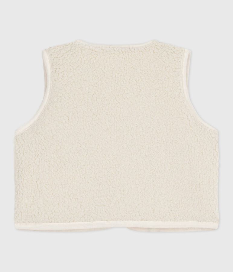 Baby-Weste aus Baumwoll-Popeline und Sherpa mit Muster naturfarben/vielfarbig