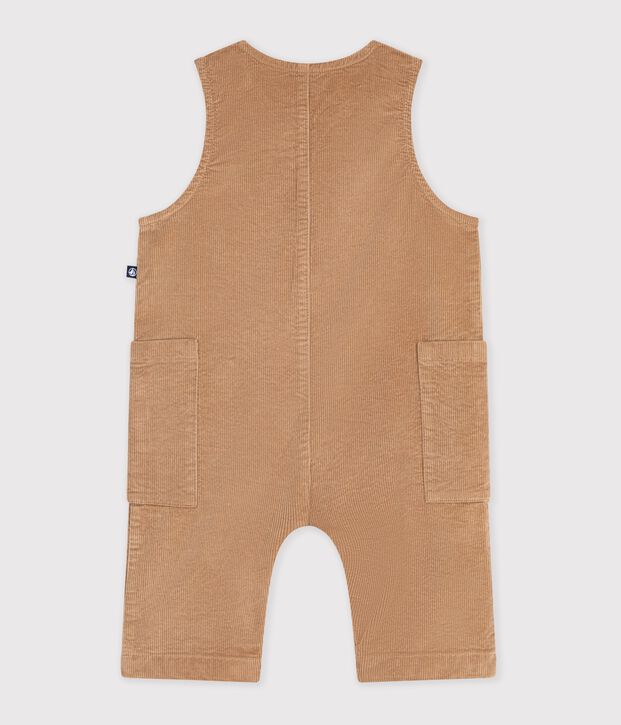 Langer Baby-Overall aus einfarbigem Feincord LATTE