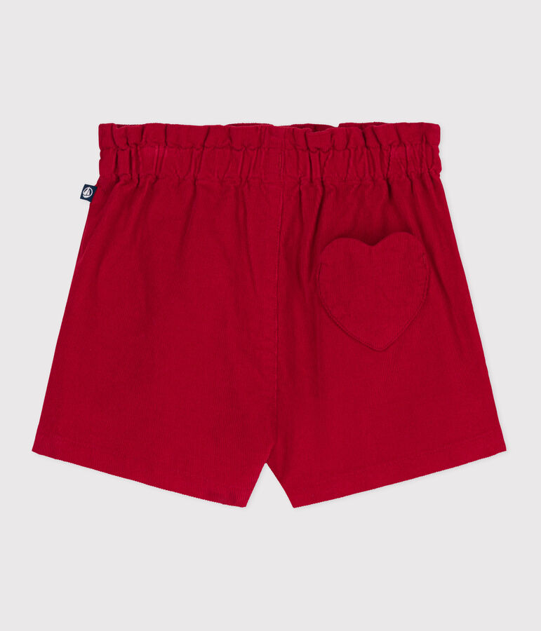 Baby-Shorts aus einfarbigem Fein-Cord rot
