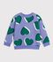 Kinder-Sweatshirt aus Baumwolle mit Herzmotiv violett/vielfarbig
