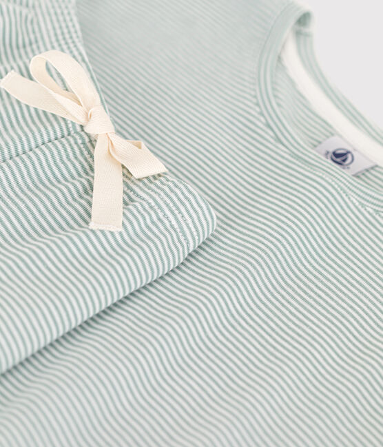 Damenpyjama aus Baumwolle, mit Ringelstreifen blau PAUL/weiss MARSHMALLOW