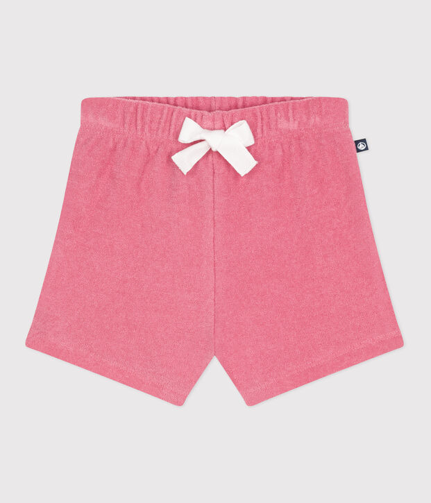 Baby-Shorts aus Baumwoll-Frottee rosa