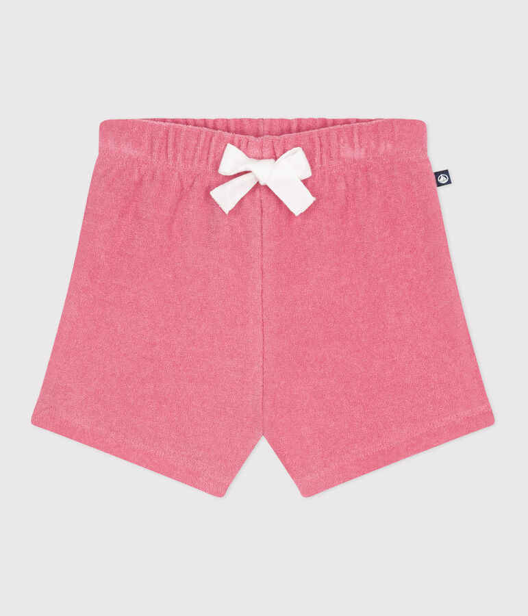 Baby-Shorts aus Baumwoll-Frottee rosa