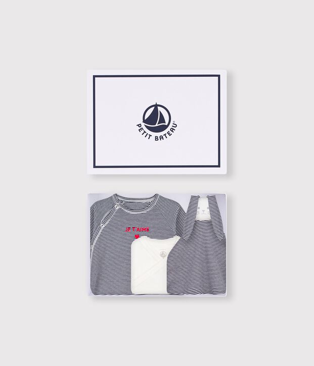 Newborn-Geschenkset aus Baumwolle mit Streifen vielfarbig