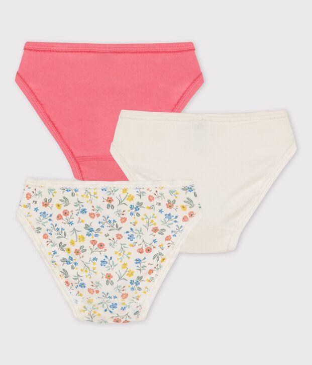 3er-Set Slips aus Baumwolle mit Blumenmuster f&uuml;r M&auml;dchen vielfarbig