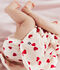 Baby-Kleid aus Baumwolle mit Herzmotiven und dazugeh&ouml;riger Bloomer rot/rot