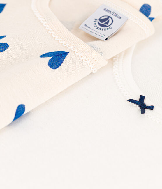 2er-Set kurzärmelige T-Shirts aus Baumwolle mit Herzmotiv  für Mädchen variante 1