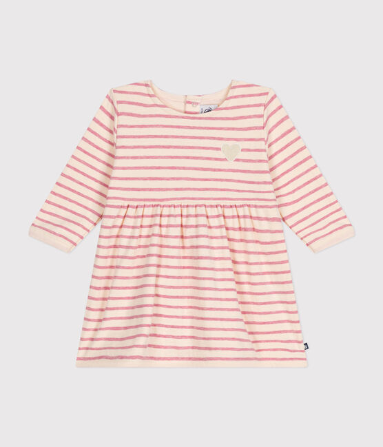 Langärmeliges Baby-Kleid aus Doppeljersey rosa AVALANCHE/ ROSELINE