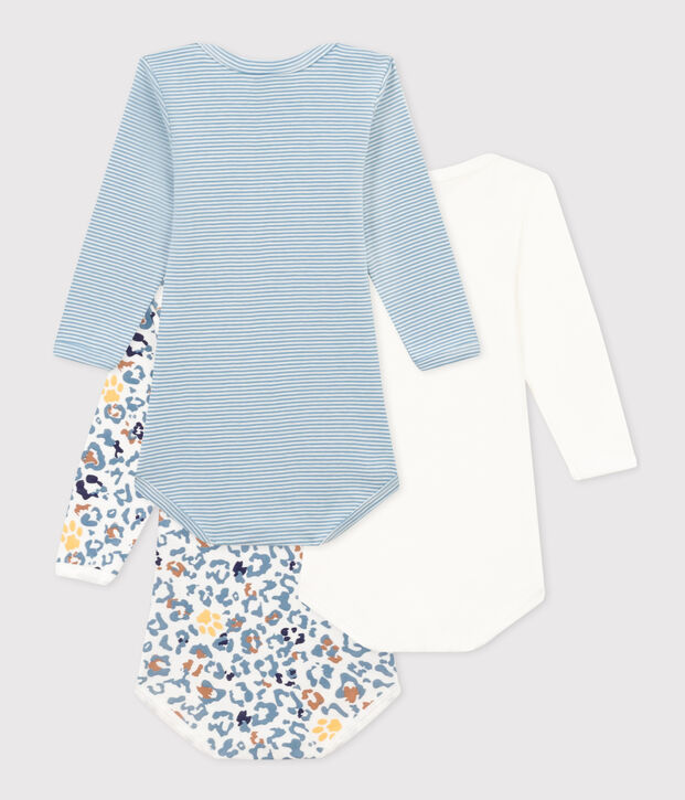 3er-Set lang&auml;rmelige Baby-Bodys aus Baumwolle vielfarbig