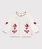 Baby-Cardigan aus Woll- und Baumwollstrick mit Jacquardmuster weiss/rot