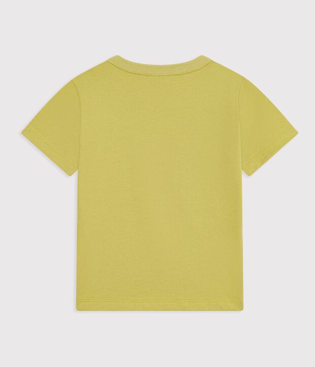 Kurz&auml;rmeliges Kinder T-Shirt aus einfarbiger Baumwolle gr&uuml;n