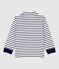 Baby-Poloshirt aus Baumwolle. weiss MARSHMALLOW/blau SMOKING