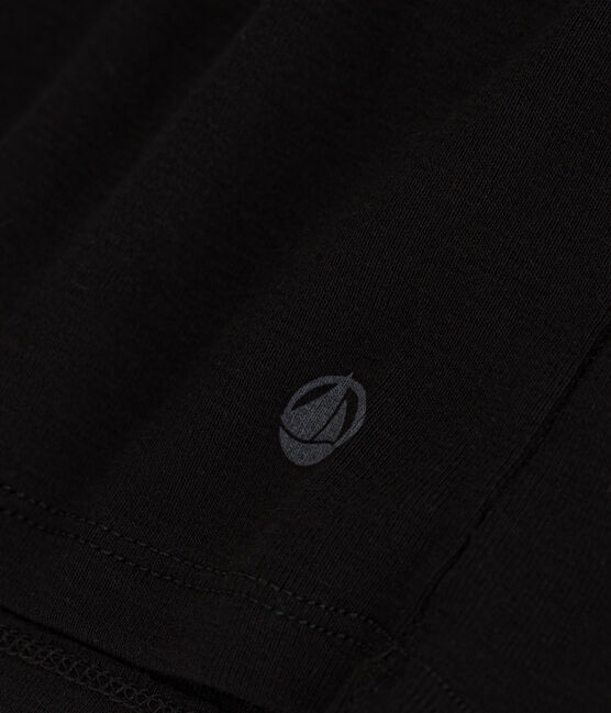 Damen-T-Shirt L’ICONIQUE aus Baumwolle mit Mäusezähnchen schwarz NOIR